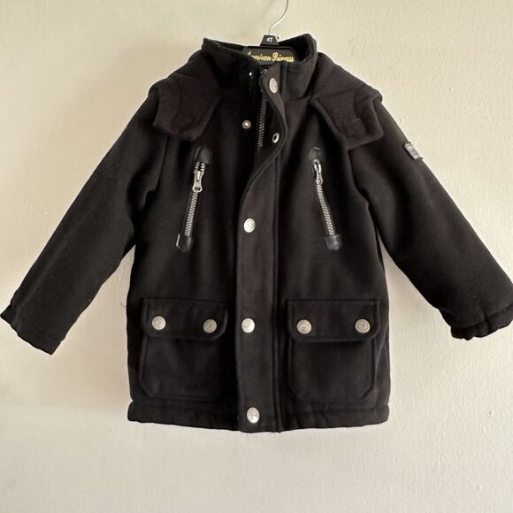 Ixtreme Outfitters Winter Parka Jacket Wool Blend Jacket Boys Size 3T Black - Picture 1 of 7